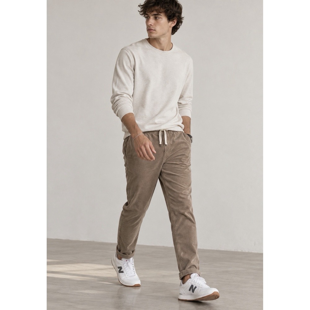 Vuori Optimist Corduroy Pants Mens Large Brown Soft Stretch Drawstring Relax Fit